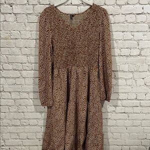 Annebouti Floral Long Sleeve Maci Dress Boho Medium